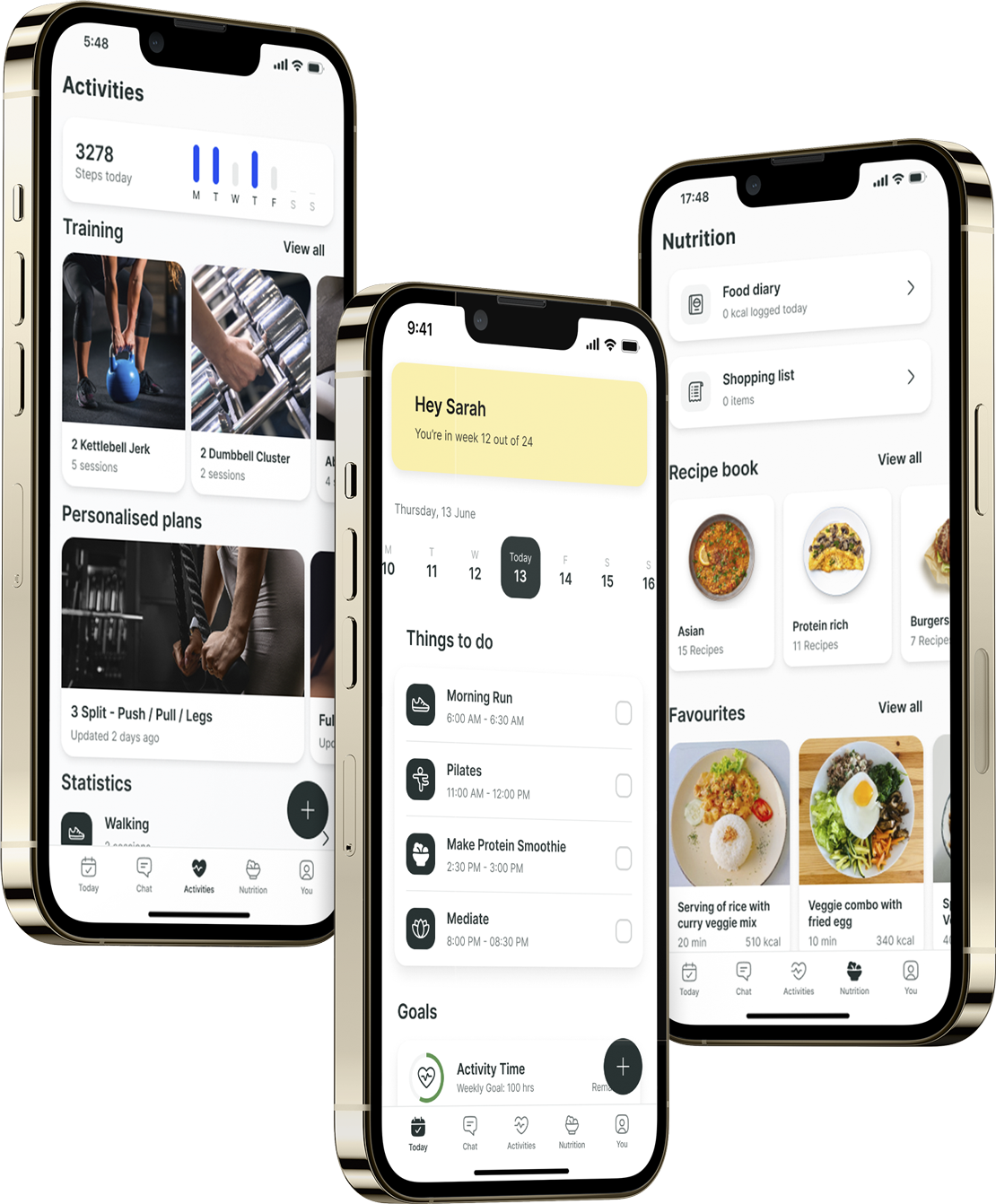 A mockup of the coaching app showcasing the features.